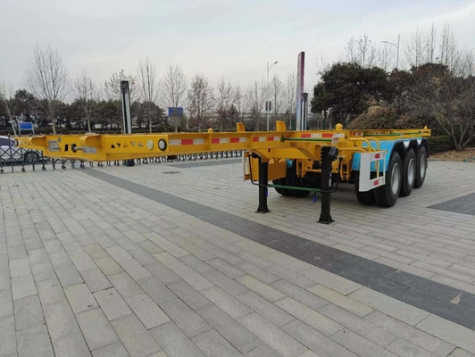 20/40ft Gooseneck Skeleton Tri Axle Semi-Trailer с 3/4 Axle Foot Slider Tread 1820mm
