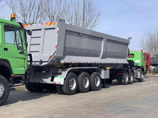 3 оси 35/40/45 Cbm 40 50 60 80 тонн Гидравлический конец наклонитель грузовик Задняя свалка полуприцеп
