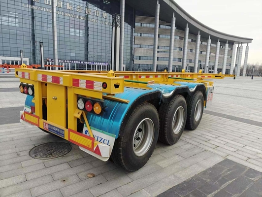 20/40ft Gooseneck Skeleton Tri Axle Semi-Trailer с 3/4 Axle Foot Slider Tread 1820mm