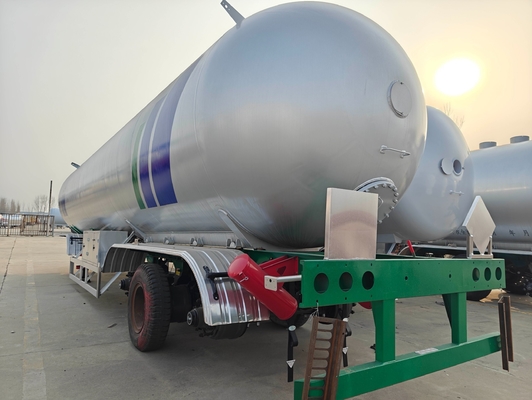 56cbm 57 Cbm 28 тонн 29 тонн СПГ Пропан газовый дорожный бак Полуприцеп для плоскостроительных 3-х осей