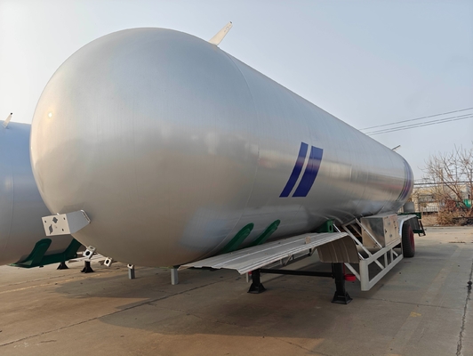 56cbm 57 Cbm 28 тонн 29 тонн СПГ Пропан газовый дорожный бак Полуприцеп для плоскостроительных 3-х осей