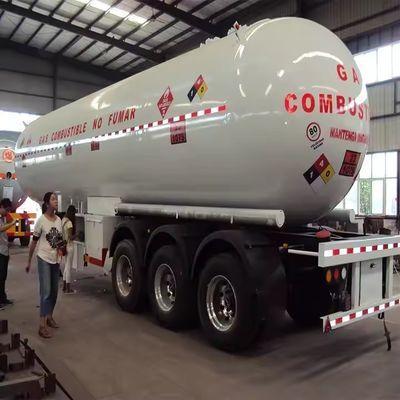 13000х2500х3600мм Поставка 57cbm 57m3 57000L 3-осевой СПГ Дорожный танкер Полуприцеп Средний газ